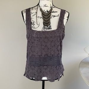 Free People Daisy Lace Eyelet Tank Top - Medium